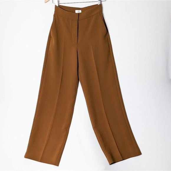 WILFRED Alanya Trouser Wide Leg Pants Rich Chestnut Brown 0 XS Aritzia - Picture 7 of 10